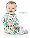 Simple Joys by Carter's Baby Boys' 3-Pack Snug Fit Footed Cotton Pajamas, Blue Firetruck/Grey Stripe/White Dinosaur, 18 Months