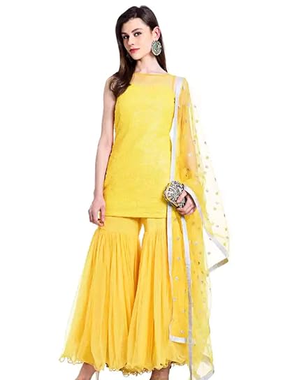 Sleeveless sharara suit Clearance