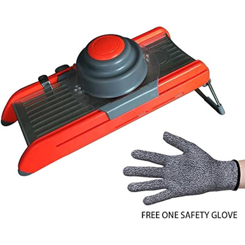 Mandoline Slicer With FREE SAFETY GLOVE, Adjustable Slicer Kitchen