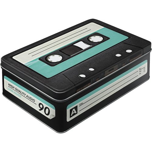 Retro Cassette Storage Tin. Food safe and sturdy. Ideal for storing your old cassette collection.