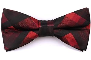 KIHATWIN Skinny Ties for Mens Novelty Plaid Check Business Wedding Fashion Formal Neckties 2.7, Pocket Square, Bow Ties