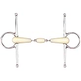 Happy Mouth Double Jointed Roller Mouth Full Cheek Bit - Apple Scented Durable Stainless Steel Rings Soft Polymer Roller Mouthpiece Horse Riding Bit