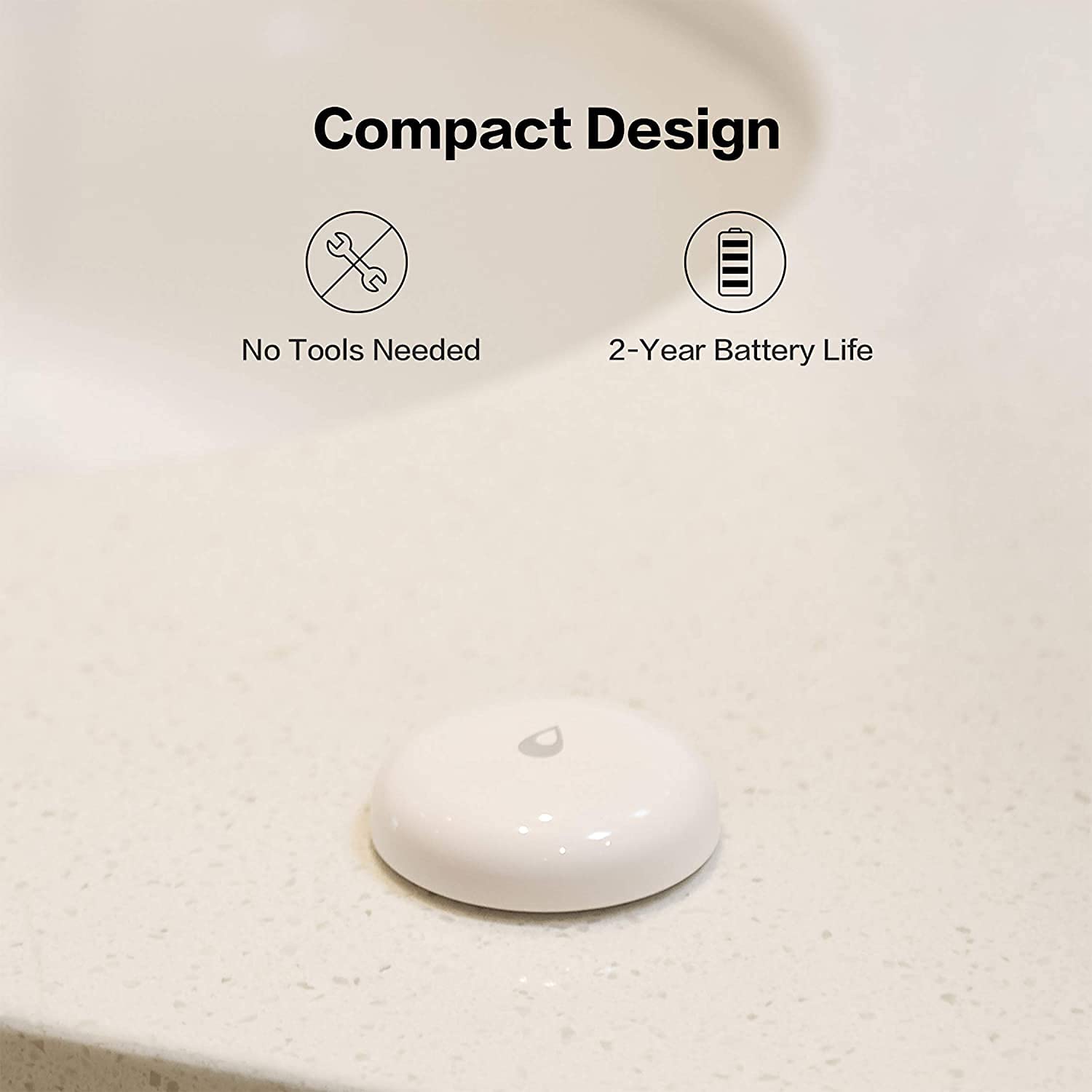 Aqara Water Leak Sensor, Zigbee Wireless Water Leak Detector for Alarm System and Smart Home Automation, Requires AQARA HUB, App Notifications, for Kitchen, Bathroom, Basement, Works with IFTTT - View 4