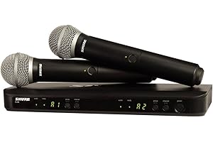 Shure BLX288/PG58 UHF Wireless Microphone System - Perfect for Church, Karaoke, Vocals - 14-Hour Battery Life, 100m Range | I