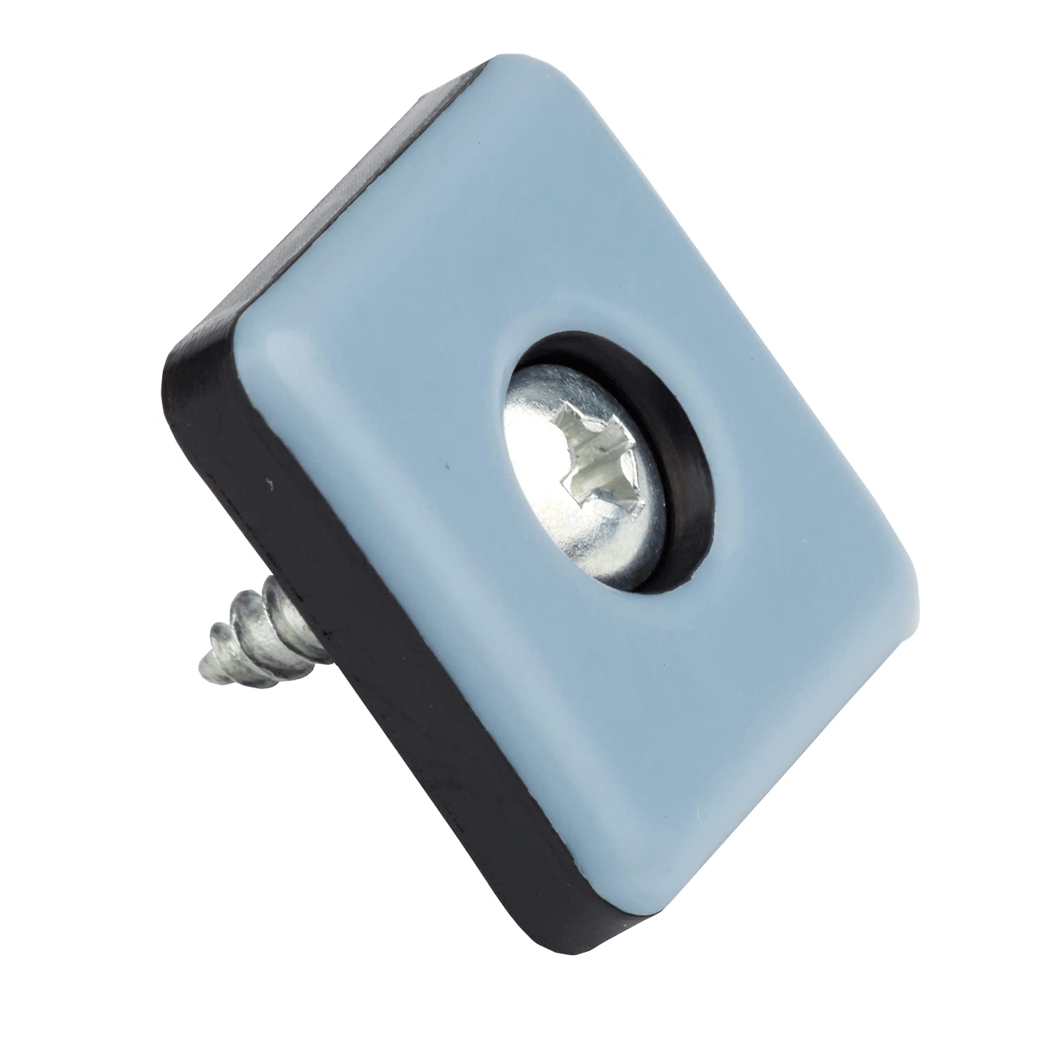 FD-Workstuff Teflon Furniture-Sliders (16 Pcs), Square, 2.5 x 2.5 cm, High, Gray/Blue, Polytetrafluoroethylene (PTFE), Screw-In, For Carpet, Tile, Laminate