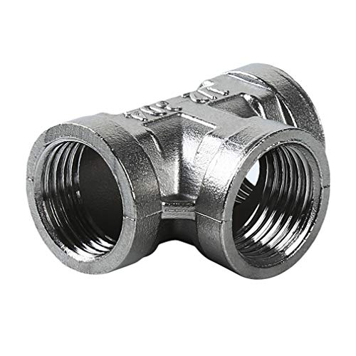 lehao397 3 Way Diverter Water Pipe Tee T Shape Adapter Connector for Angle Valve Hose, Bath Shower Arm Fittings,1#