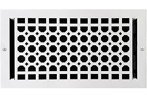 Empire Register Co, Ceiling & Wall Vent Cover - 6x12 inch, Honeycomb Design, Matte White Finish, Metal Damper Attached, Measure Wall Hole Dimensions (not for Floor use).