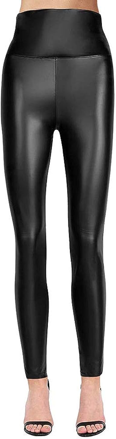 pu black leggings