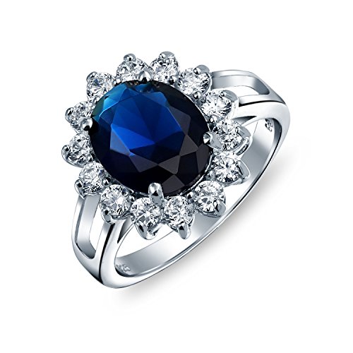 Bling Jewelry 5ct Sterling Silver Simulated Sapphire CZ Engagement Ring