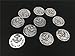 Yansanido Pack of 10 Alloy Silver Anchor ''Refuse to sink'' Round 25mm DIY Antique Message Charms Pendant for Making Bracelet and Necklace (Refuse to sink)