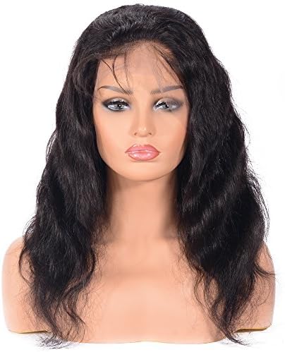 Wavy Human Hair Wigs for Black Women 100% Human Hair Virgin Brazilian Hair 130% Density Body Wave Full Lace Wig 16inches