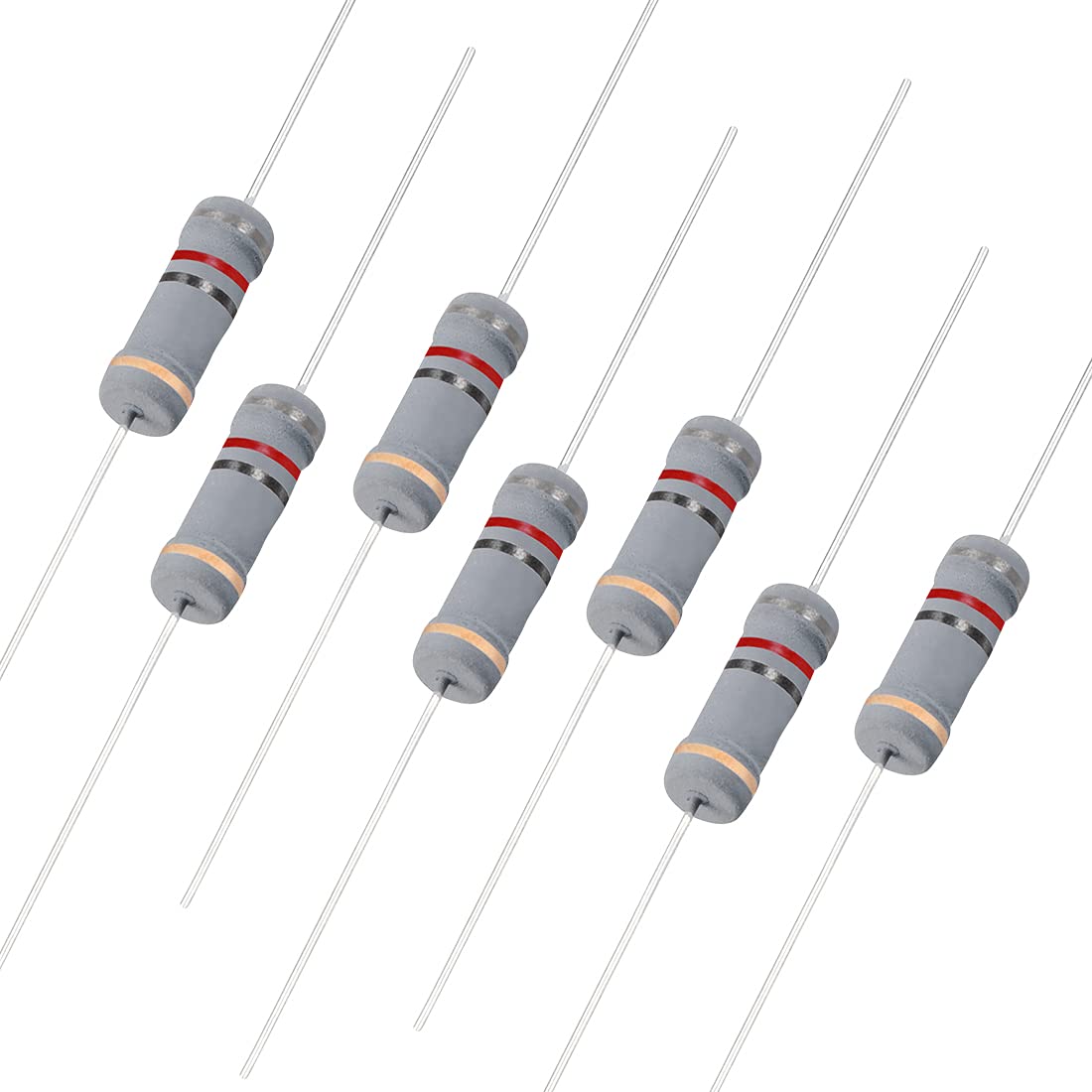 Sourcingmap 50Pcs 82 Ohm Resistor, 2W 5% Tolerance Carbon Film Resistors, 4 Bands for DIY Electronic Projects and Experiments