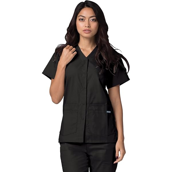 Amazon.com: Cherokee Women's V-Neck Scrub Top with Snap Front, 4