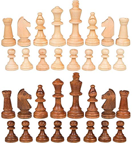 NiSotieb Wooden Chess Pieces/Wood Chess Pieces only Without Board for Replacement of Missing Pieces 3.5 inch King Chess Pieces Figure (3.5 inches)