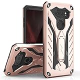 LG V30 Case - Zizo [Static Series] Shockproof [Military Grade Drop Tested] w/ Kickstand [LG V30 Heavy Duty Case] Impact Resistant, Rose Gold/Black