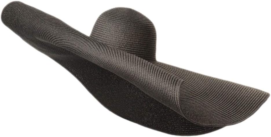 Sendke Fashion Super Large Sun Hat Wide Brim Beach Hat Anti-UV Sun Protection Foldable Straw Cap for Women