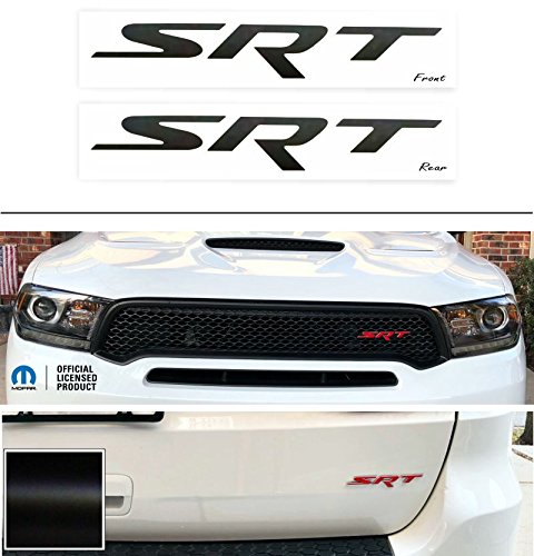 Reflective Concepts - SRT Front and Rear Badge Overlay Decal Stickers - Fits 2018-2024 Durango SRT, SRT 392 - (Color: Flat Black)