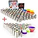 Russian piping tips: 120 nozzles, 3 leaf-tips, 2 single couplers, 2 X 3-color couplers, 5 cleaning brushes, 60 pastry bags, silicone bags, 10 silicone cups, plastic scissors, frosting bags and tips