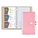 Business Card Holder Book, AHGXG Business Card Book Case PU Leather with Magnets Organization Binder Name ID Card Holder for Men & Women, Up to 200-300 Cards Capacity (150 Cells), Pink Color