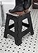 Kikkerland Rhino Foldable Step Stool – Holds Adults up to 300 Lbs, Best for Kitchen & Bathroom – Collapsible, Portable, Lightweight Stepping Stool with Sturdy, Non-Slip Design – Black, 15”
