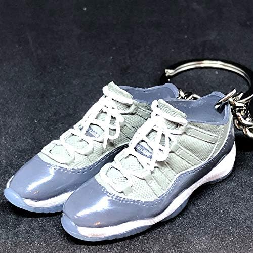 Pair Air Jordan XI 11 Retro Low Cool Grey OG Sneakers Shoes 3D Keychain 1:6 Figure