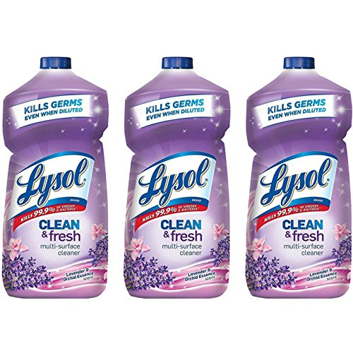 Lysol Clean and Fresh Multi-Surface, All Purpose Cleaner, Lavender and Orchid, 40 oz (Pack of 3)