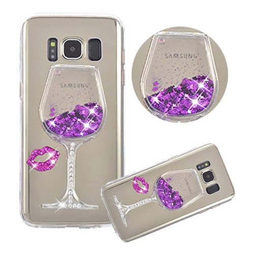 Galaxy S8 Case,Shinetop Galaxy S8 Soft TPU Glitter Case 3D Luxury Liquid Quicksand Cover Dynamic Floating Bling Diamond Sparkle Crystal Case Protective Skin for Samsung Galaxy S8 (2017)-Purple - Thumbnail 7