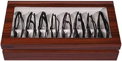 OYOBox Luxury Eyeglass Eyewear Unisex Maxi Zebra Brown Color Lacquer Finish Wooden Organizer Box