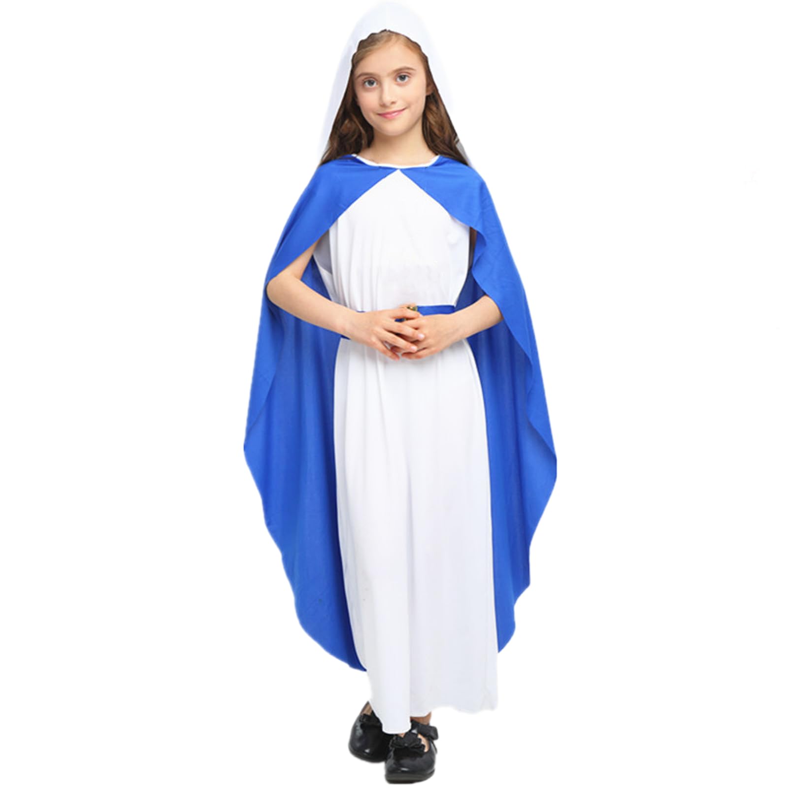 Unisex Child Halloween Robe & Costume Set - Christian Saint Jesus Virgin Mary Cosplay & Grecian Toga - Ancient Greece & Roman Costume - Medieval Style Outfit for Party & Stage Show