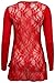 My1stWish Womens 78S Floral Lace Back Ladies Long Boyfriend Summer Cardigan Size 8/10 Red