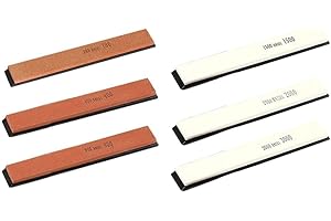 Vasiumic Alumina Whetstone Sharpener – Fixed Grinding Knives, 180 to 3000 Grit (6-Step Progression), 150 x 20 x 5 mm, Sharpen