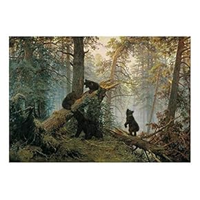 Morning in a Pine Forest (Bears Playing on...