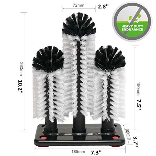 Triple 3 Brush Bar Glass Washer with Suction Base