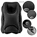 HOMCA Travel Pillow, Portable Head Neck Rest Inflatable Pillow from, Design for Airplanes, Cars, Buses, Trains, Office Napping, Camping - Includes Free Eye Mask (Black)