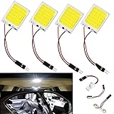 Everbright 4-Pack Super White New Energy-saving COB 24-SMD LED Panel Dome Lamp Auto Car Interior Reading Plate Light Roof Ceiling Interior Wired Lamp With 4?BA9S Adapter,4 ?T10 Adapter,4 ?Festoon Adapter(31mm-41mm) (DC-12V)