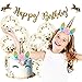 Unicorn Party Supplies - Unicorn Headband, Unicorn Cake Topper with Eyelashes, Birthday Banner & 10 Gold Balloons | Birthday Party Supplies, Party Decorations & Party Favors | 15 Piece Party Set