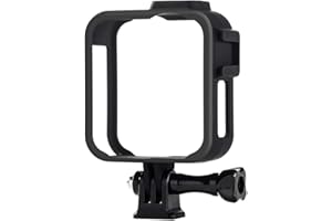 SRUIM Housing Frame for GoPro Max Black Protective Shell Cage Mount Accessories with Quick Pull Movable Socket and Screw (Black)