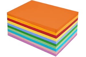 TIWIHON Construction Paper - 200 Sheets A4 Colored Paper Cardstock Paper, 10 Assorted Colors 120gsm Heavy Duty Pastel Lightweight Construction Paper Printer Paper Copy Paper for School Supplies Art Crafts