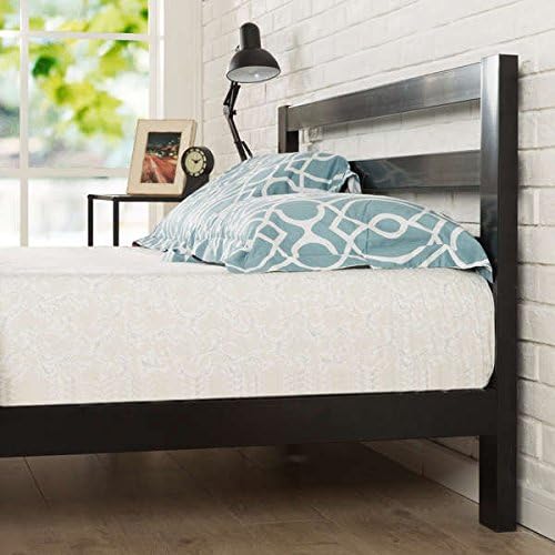 Priage Platform Bed Frame with Headboard, Twin Black