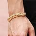 Girl Era Men's Womens Gold Plated Bracelet Cuban Curb Chain Link Wrist Polished Biker Fashion Classic,8