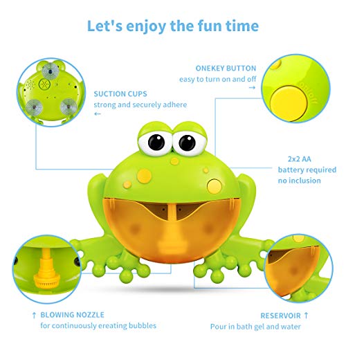 Refasy Bubble Toy for Kids 2-4 Year Old,Bathtub Bubble Toys for Kid Automatic Bubble Maker Bath Bubble Toys for Children Age 8-12 Bathtub Bubble Machine Toys for Kid Best Birthday Gifts for Boy Green - Thumbnail 3