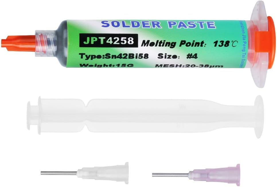 Flintronic 15g Lead Free Solder Paste 42Sn/58Bi Low Temp 138°C Syringe