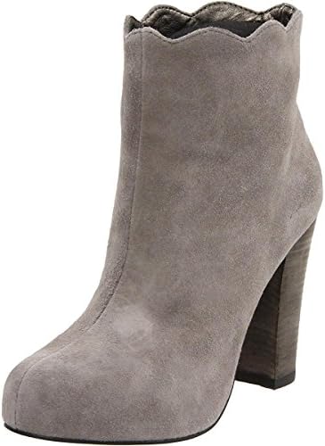 Charlotte Ronson Women's Dimphy Scallop Edge Bootie, Steeple Grey, 10 US