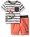 Calvin Klein Baby-Boys Printed Distress Stripes Interlock Top and Woven Shorts