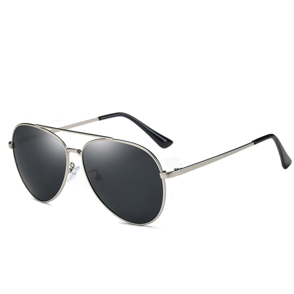 S5V7N Classic Aviator Metal Frame Women Sunglasses (Silver, Black)