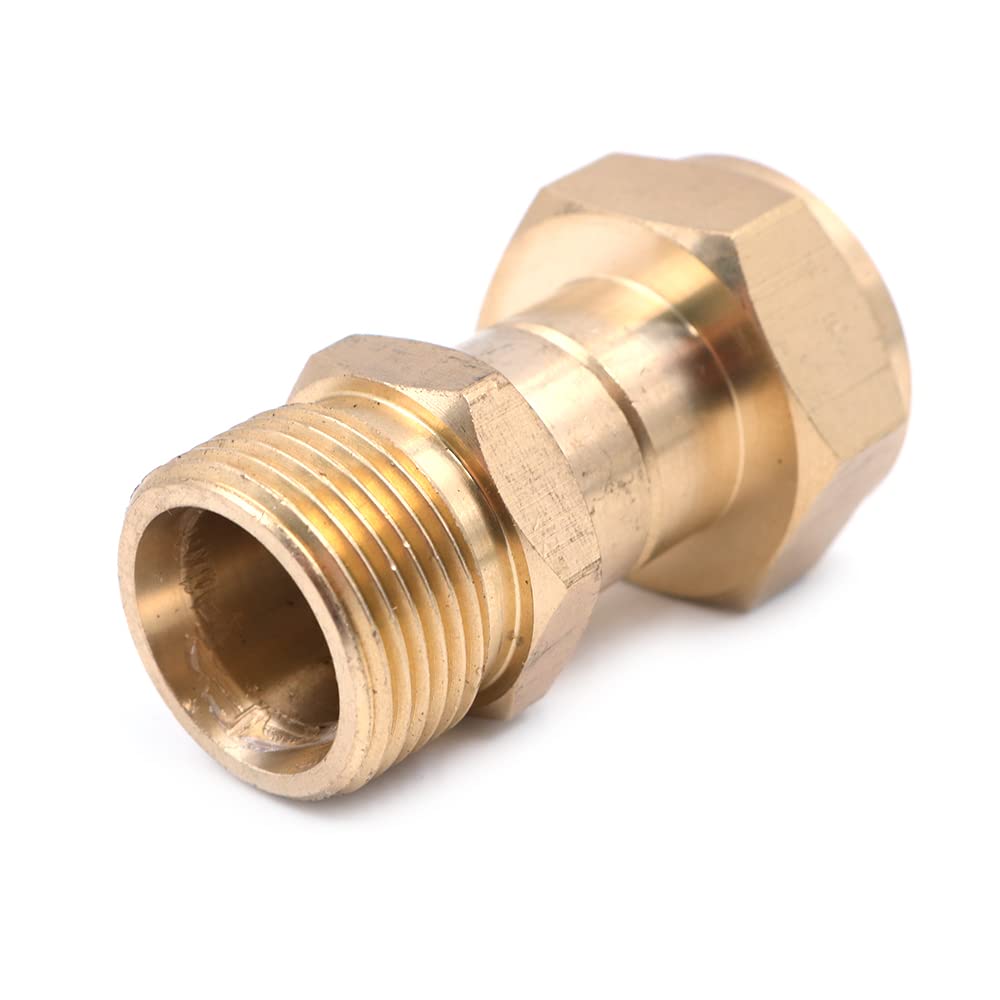 ZONADAH Hose Swivel Adaptor, Free Kinking Connector, Solid Brass Made, M22 Inlet Outlet Connection for Pressure Washer, Cleaning Sprayer Gun