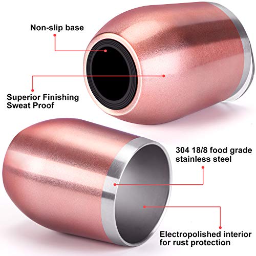 MASCOTKING 12 oz Wine Tumbler,Double Vacuum Insulated Wine Glass with Lids for Keeping Wine, Coffee, Drinks, Champagne, Cocktails-Best Christmas Gift - Thumbnail 4