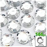 The Crafts Outlet 144-Piece Loose Flatback Acrylic Round Rhinestones, 20mm, Crystal Clear