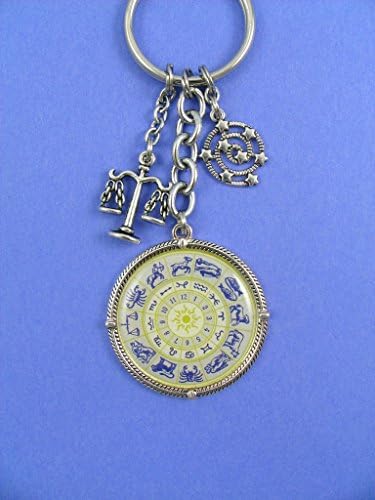 Libra Zodiac Horoscope Astrology Stars Celestial Charm Keychain