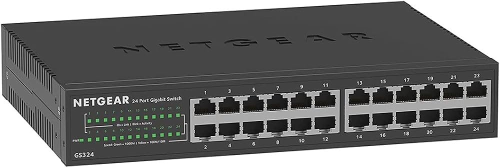 NETGEAR GS324 24-Port Gigabit Ethernet Switch Plug and Play Silent Desktop